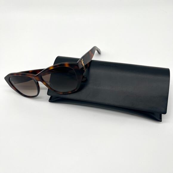 SAINT LAURENT Sunglasses Unisex, Havana Geometric Brown Frame, Case Included YSL - Picture 5 of 9